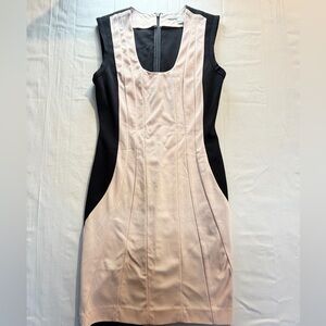 DVF Carmelle Colorblock Sleeveless Career Sheath Dress Pink Black Size 6